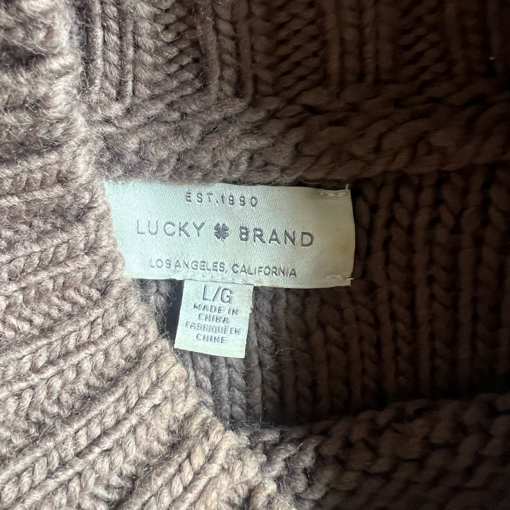 Lucky Brand Mauve Cable Knit Sweater - Picture 4 of 8